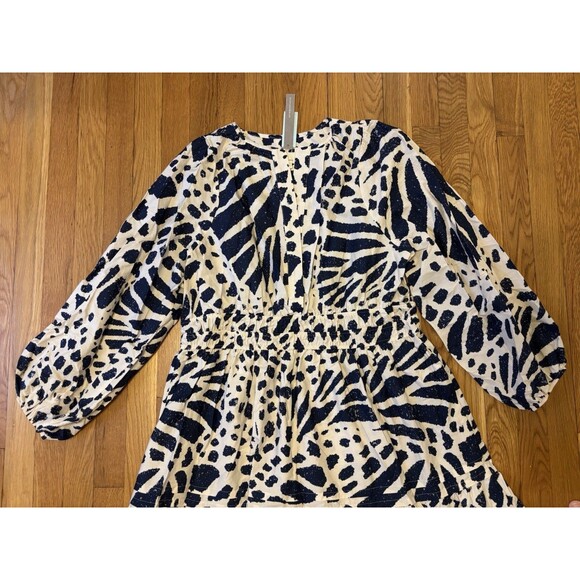 NWT Anthropologie SOMERSET Maxi Dress Long sleeve poplin edition Size 1X Blue - Picture 4 of 8